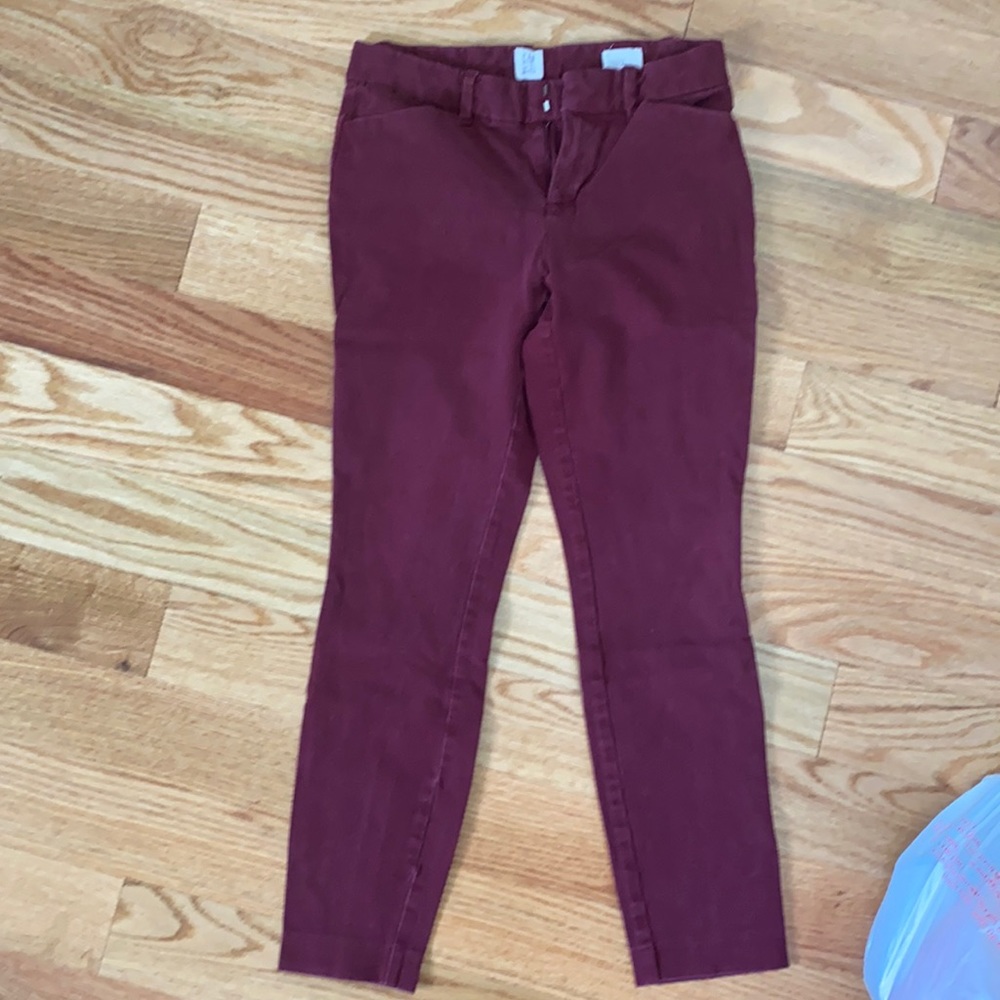 Maroon skinny ankle pant Gap